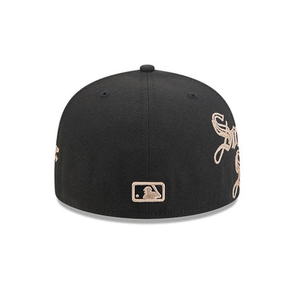 Pictured is this MLB Heritage Chicago White Sox 59FIFTY Fitted cap in black. 7
