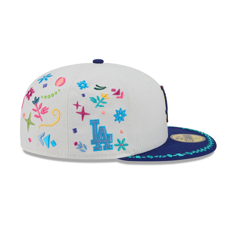Pictured is this MLB Heritage LA Dodgers 59FIFTY Fitted cap in light beige. 7
