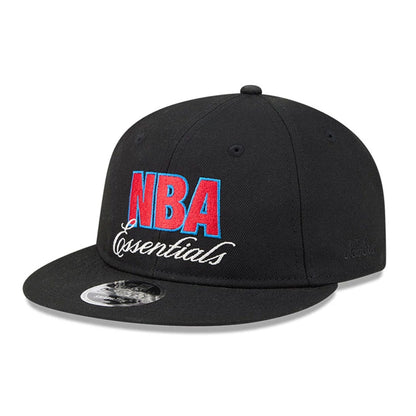 Pictured is this FOG x NBA Logo Retro Crown 9FIFTY Snapback Adjustable cap in black. 1