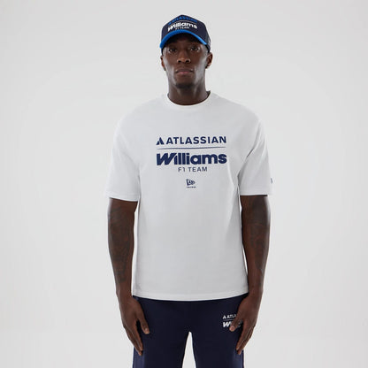 The model is wearing this Atlassian Williams F1 Team Oversized T-Shirt in white. 1