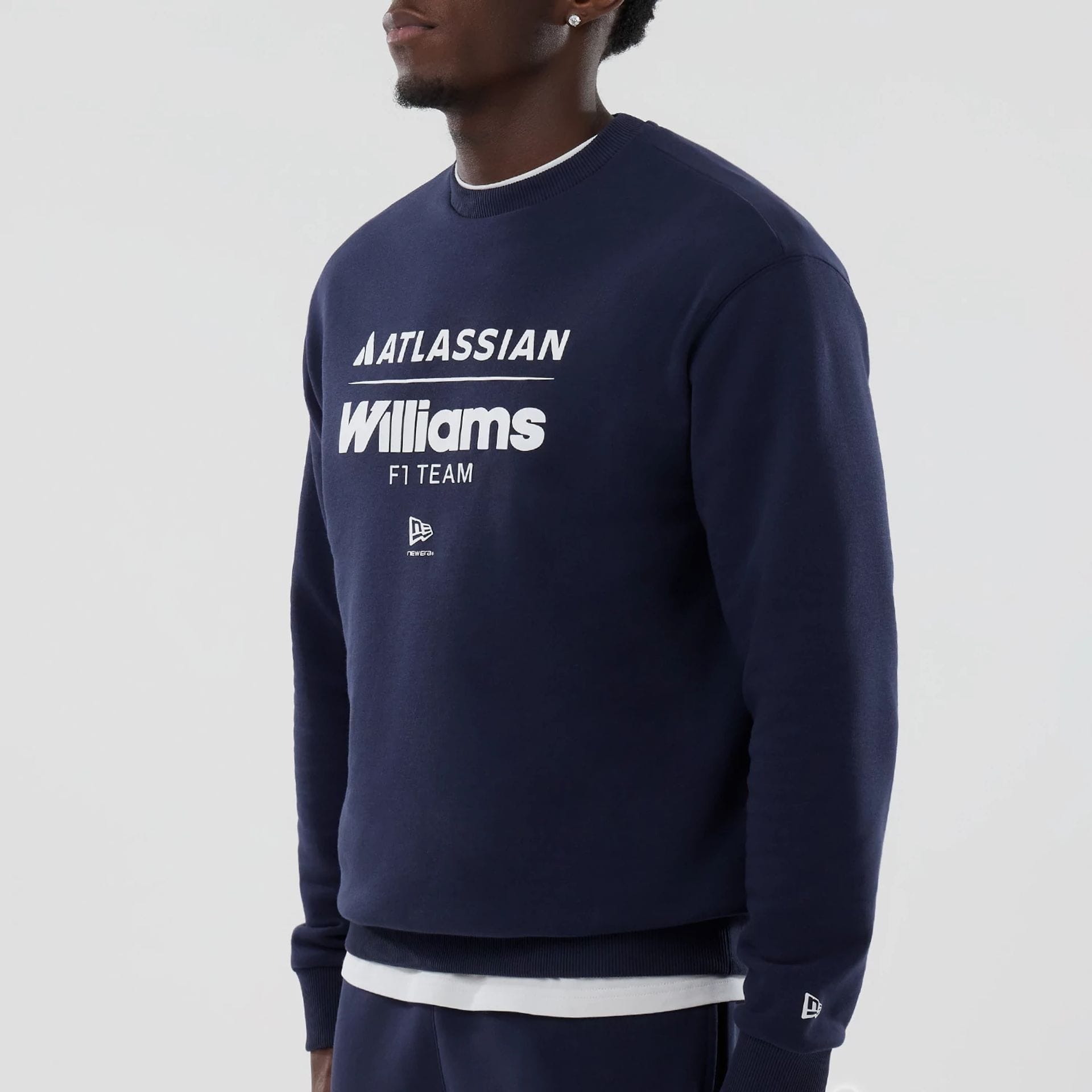 Williams Navy Oversized Crew Neck Sweater | NEC EU