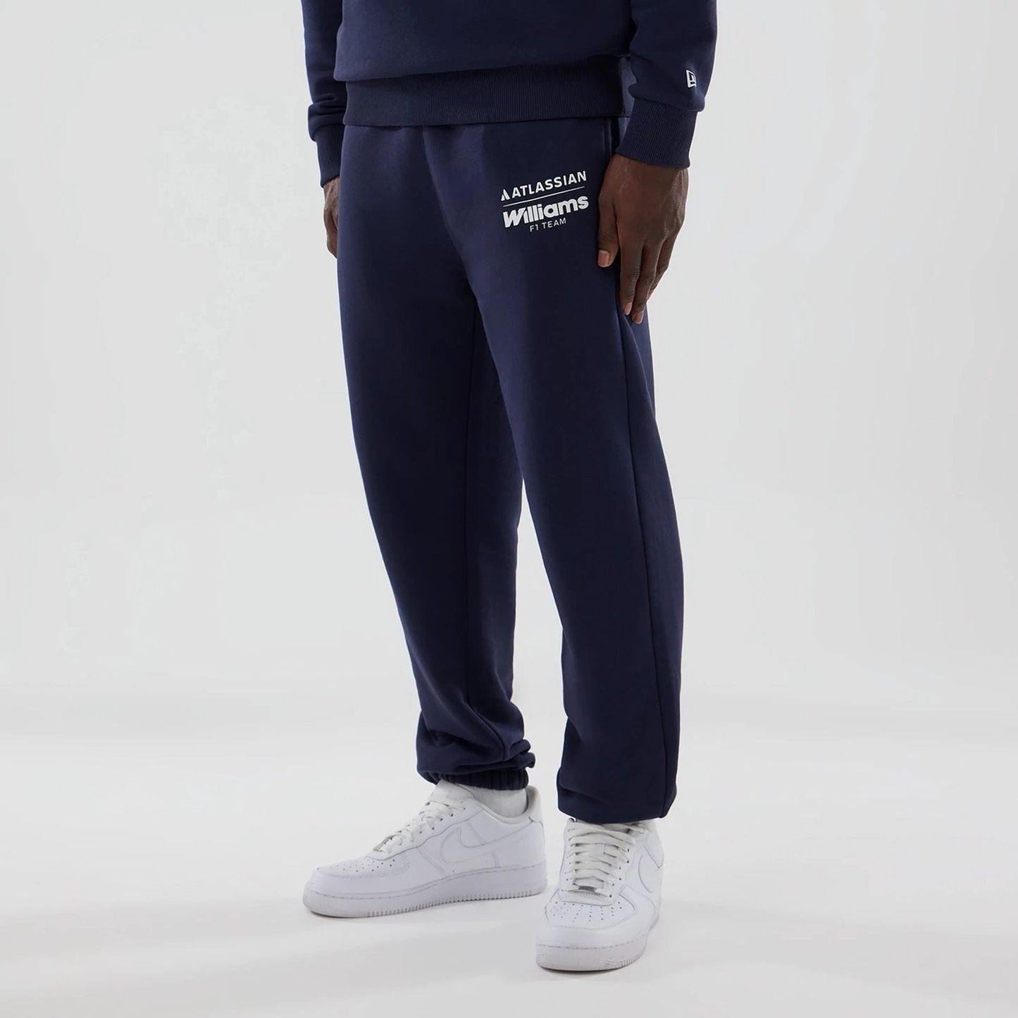 The model is wearing these Atlassian Williams F1 Team Joggers in navy. 5