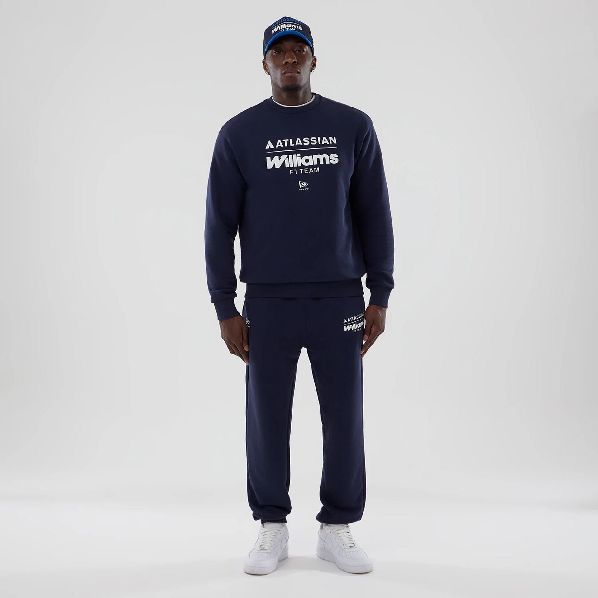 The model is wearing these Atlassian Williams F1 Team Joggers in navy. 6