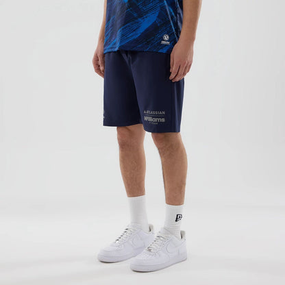 The model is wearing these Atlassian Williams F1 Team Training Shorts in navy. 4