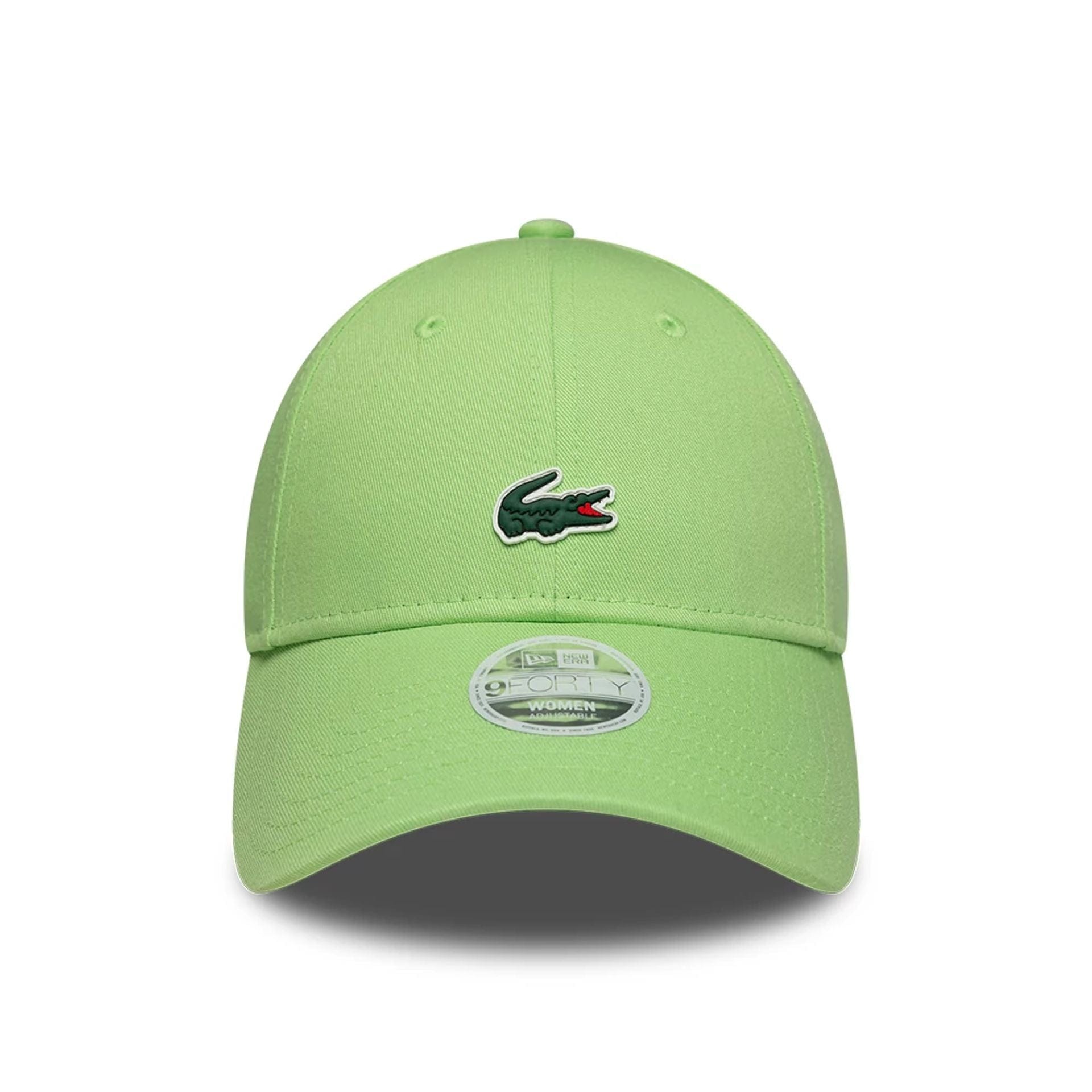 Pictured is this Womens Lacoste X New Era 9FORTY cap in pastel green. 2