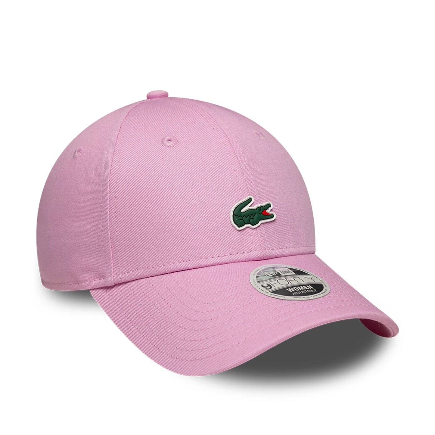 Pictured is this Womens Lacoste X New Era 9FORTY cap in pastel pink. 3
