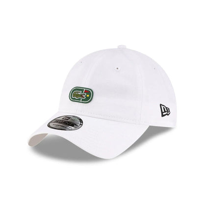 Pictured is this Lacoste X New Era Golf 9TWENTY cap in white.  2