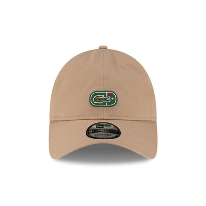 Pictured is this Lacoste X New Era Golf 9TWENTY cap in beige.  4