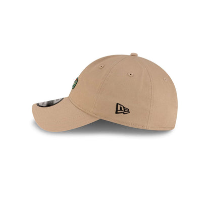 Pictured is this Lacoste X New Era Golf 9TWENTY cap in beige.  5