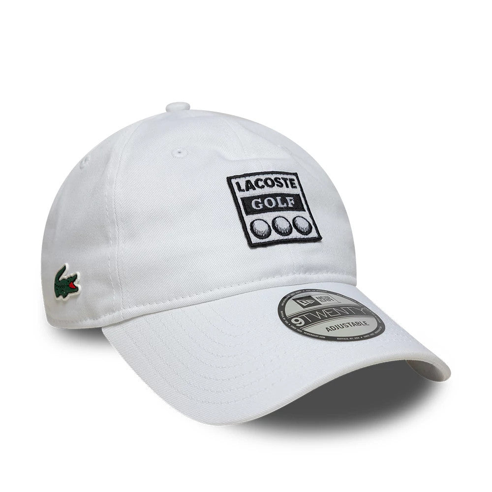 Lacoste X New Era Golf Patch White 9TWENTY Cap | NEC EN-GB