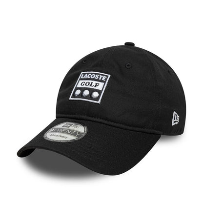 Pictured is this Lacoste Golf 9TWENTY adjustable cap in black. 3