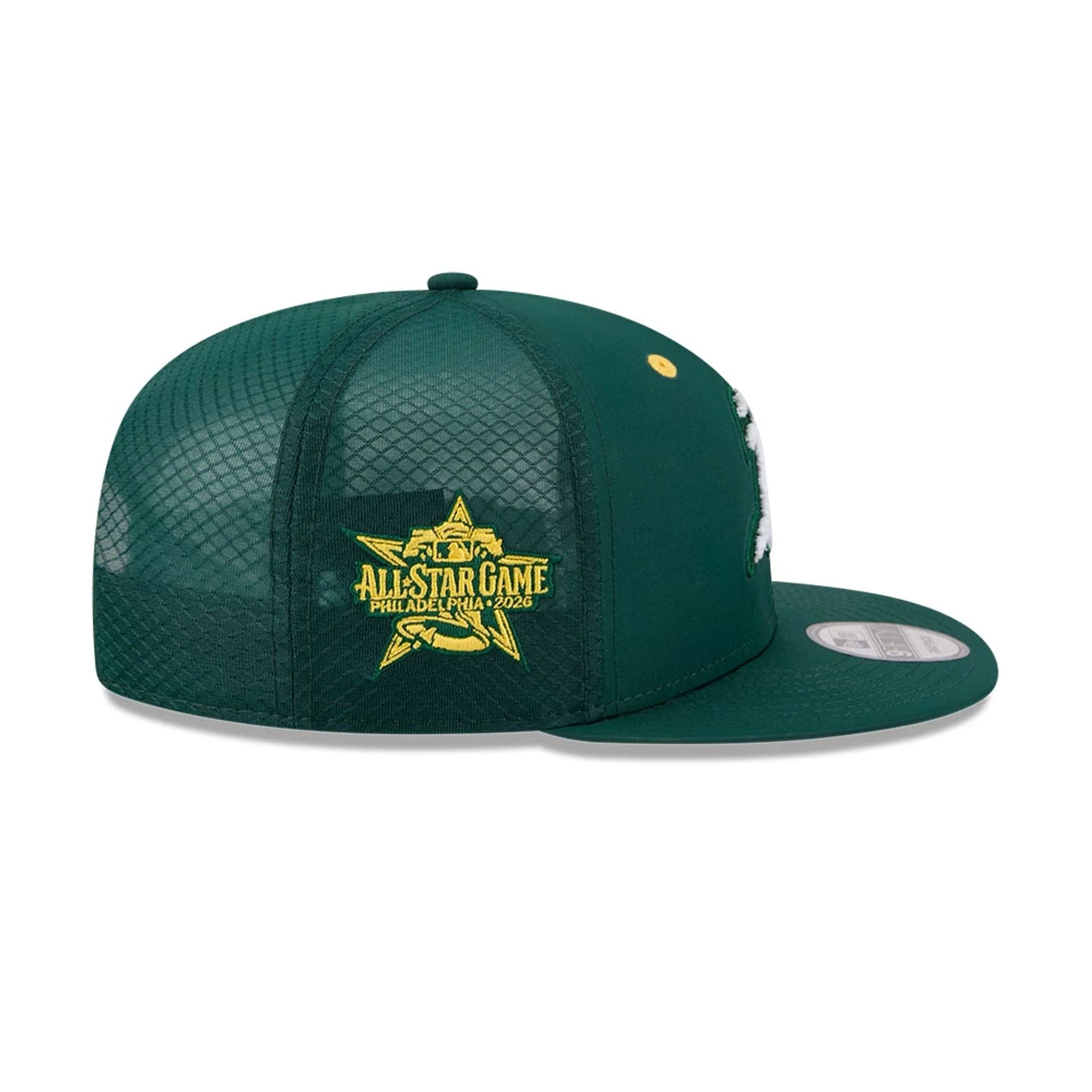 Pictured is this MLB All Star Game Athletics 9FIFTY Snapback cap in dark green. 5