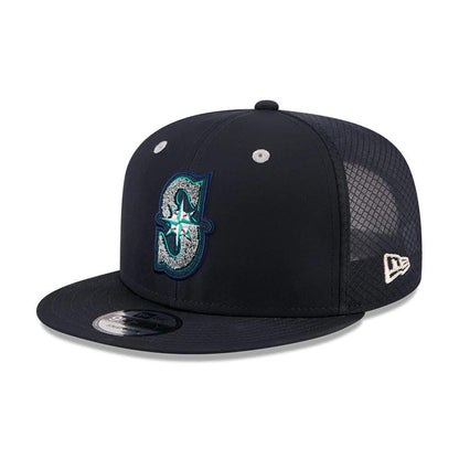Pictured is this MLB All Star Game Seattle Mariners 9FIFTY Snapback cap in navy. 3