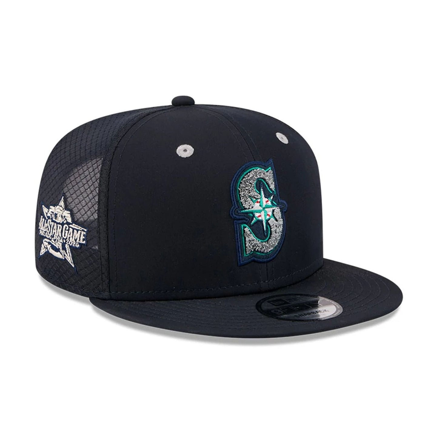 Pictured is this MLB All Star Game Seattle Mariners 9FIFTY Snapback cap in navy. 1