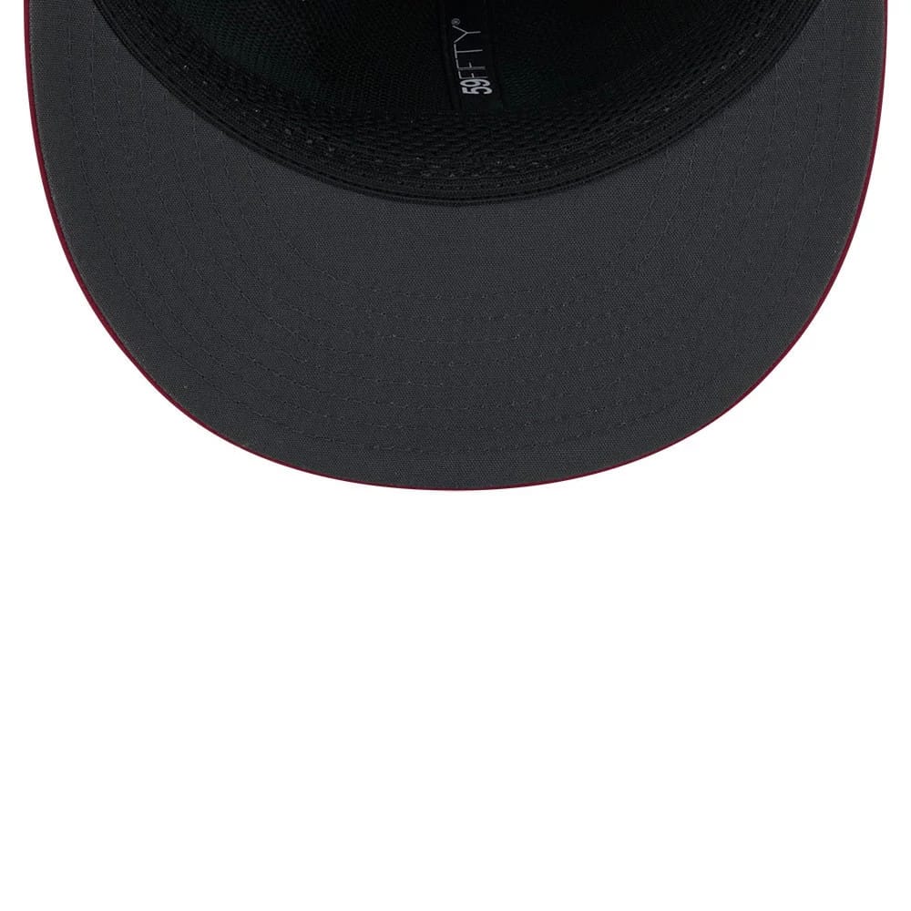 Pictured is this NFL Sideline 2026 Washington Commanders 59FIFTY Fitted cap in dark red. 2