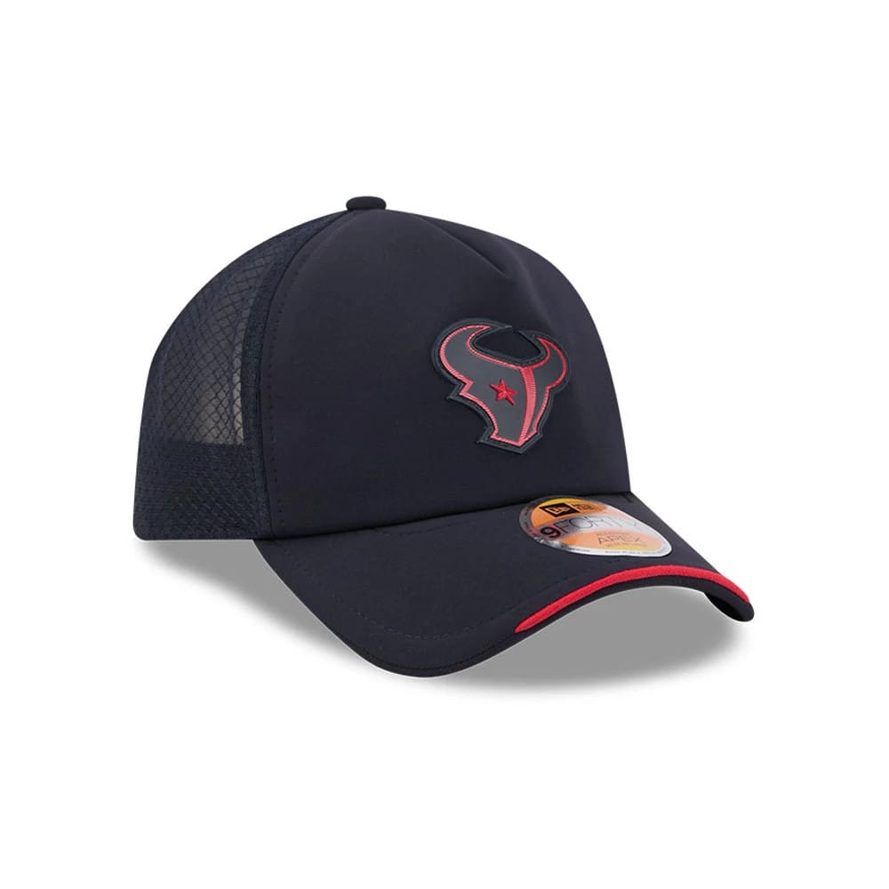 Pictured is this NFL Sideline 2026 Houston Texans 9FORTY Apex cap in navy. 3