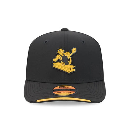Pictured is this NFL Sideline 2026 Pittsburgh Steelers 9SEVENTY Stretch Snap cap in black. 2