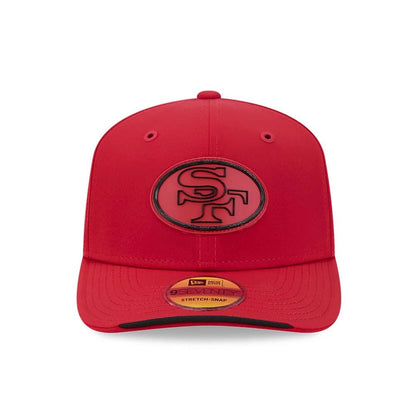 Pictured is this NFL Sideline 2026 San Francisco 49ers 9SEVENTY Stretch Snap cap in red. 2