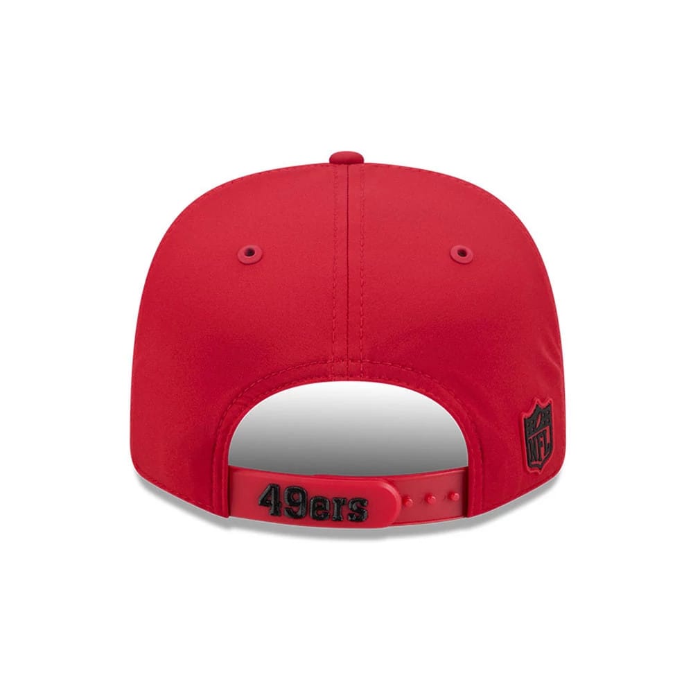 Pictured is this NFL Sideline 2026 San Francisco 49ers 9SEVENTY Stretch Snap cap in red. 5