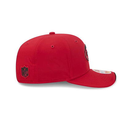 Pictured is this NFL Sideline 2026 San Francisco 49ers 9SEVENTY Stretch Snap cap in red. 6