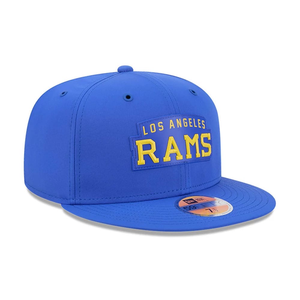 Pictured is this NFL Sideline 2026 LA Rams 59FIFTY Fitted cap in blue. 4