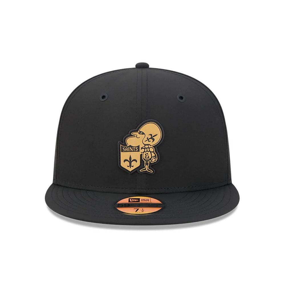 Pictured is this NFL Sideline 2026 New Orleans Saints 59FIFTY Fitted cap in black. 2
