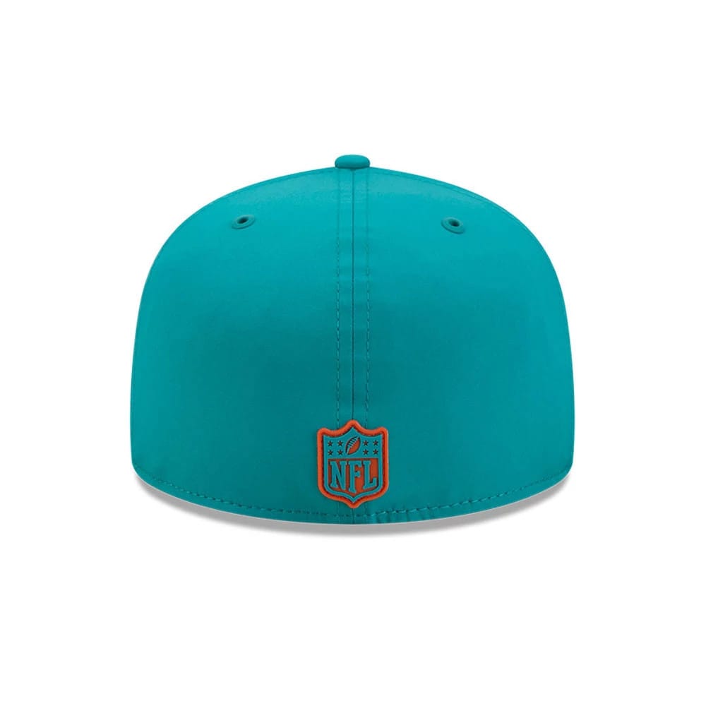 Pictured is this NFL Sideline 2026 Miami Dolphins 59FIFTY Fitted cap in turquoise. 6