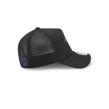Pictured is this NFL Sideline 2026 Baltimore Ravens 9FORTY Apex cap in black. 5