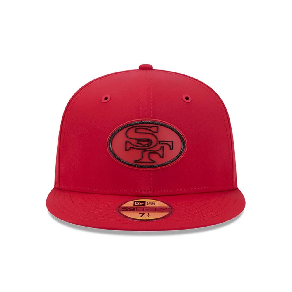 Pictured is this NFL Sideline 2026 San Francisco 49ers 59FIFTY Fitted cap in red. 3