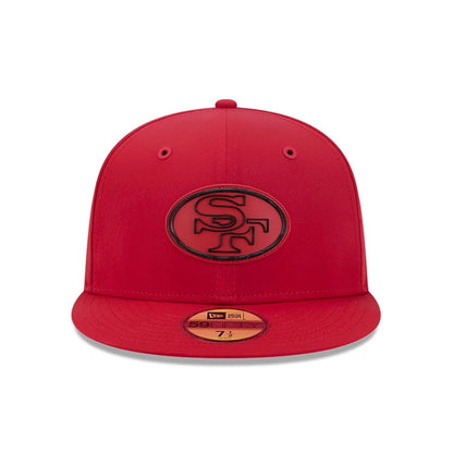 Pictured is this NFL Sideline 2026 San Francisco 49ers 59FIFTY Fitted cap in red. 3