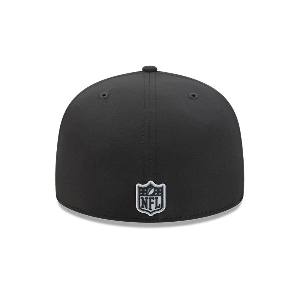 Pictured is this NFL Sideline 2026 Las Vegas Raiders 59FIFTY Fitted cap in Black. 8