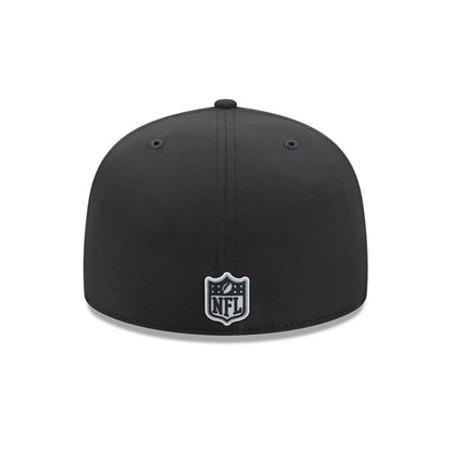 Pictured is this NFL Sideline 2026 Las Vegas Raiders 59FIFTY Fitted cap in Black. 8