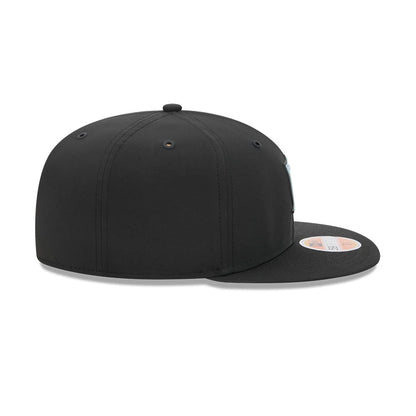 Pictured is this NFL Sideline 2026 Las Vegas Raiders 59FIFTY Fitted cap in Black. 9