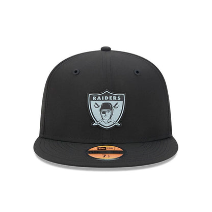 Pictured is this NFL Sideline 2026 Las Vegas Raiders 59FIFTY Fitted cap in Black. 14