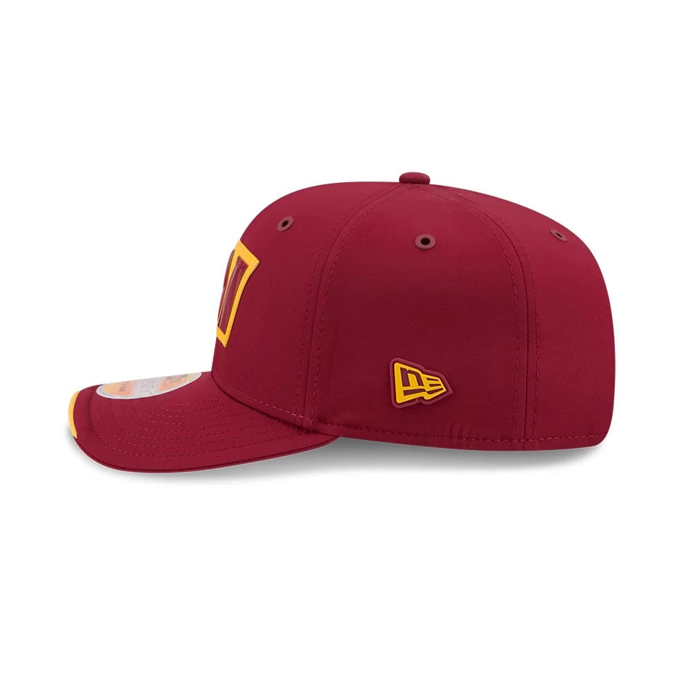 Pictured is this NFL Sideline 2026 Washington Commanders 9SEVENTY Stretch Snap cap in dark red. 4