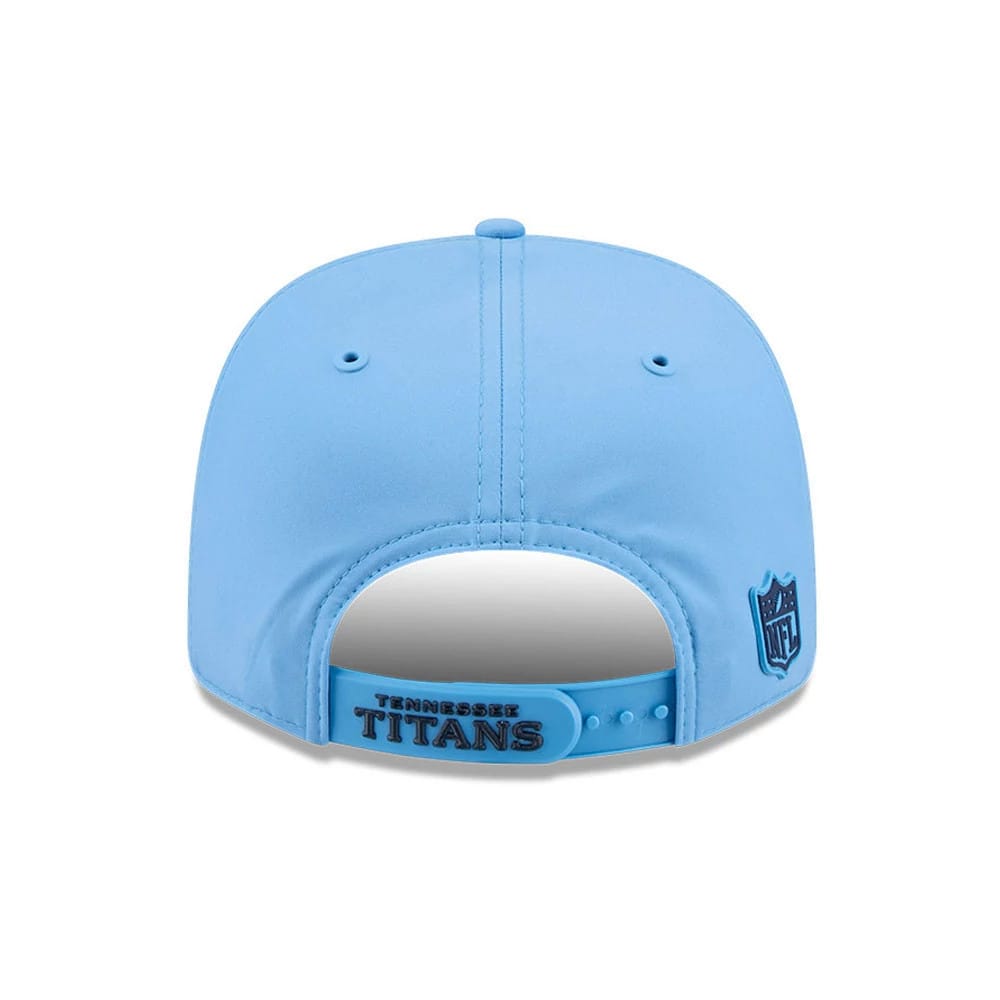 Pictured is this NFL Sideline 2026 Tennessee Titans 9SEVENTY Stretch Snap cap in pastel blue. 5