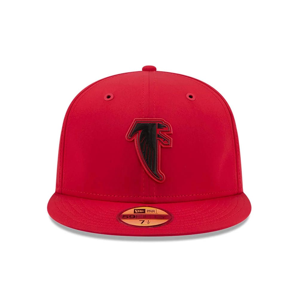 Pictured is this NFL Sideline 2026 Atlanta Falcons 59FIFTY Fitted cap in Red. 3