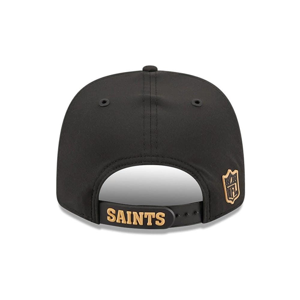 Pictured is this NFL Sideline 2026 New Orleans Saints 9SEVENTY Stretch Snap cap in black. 7