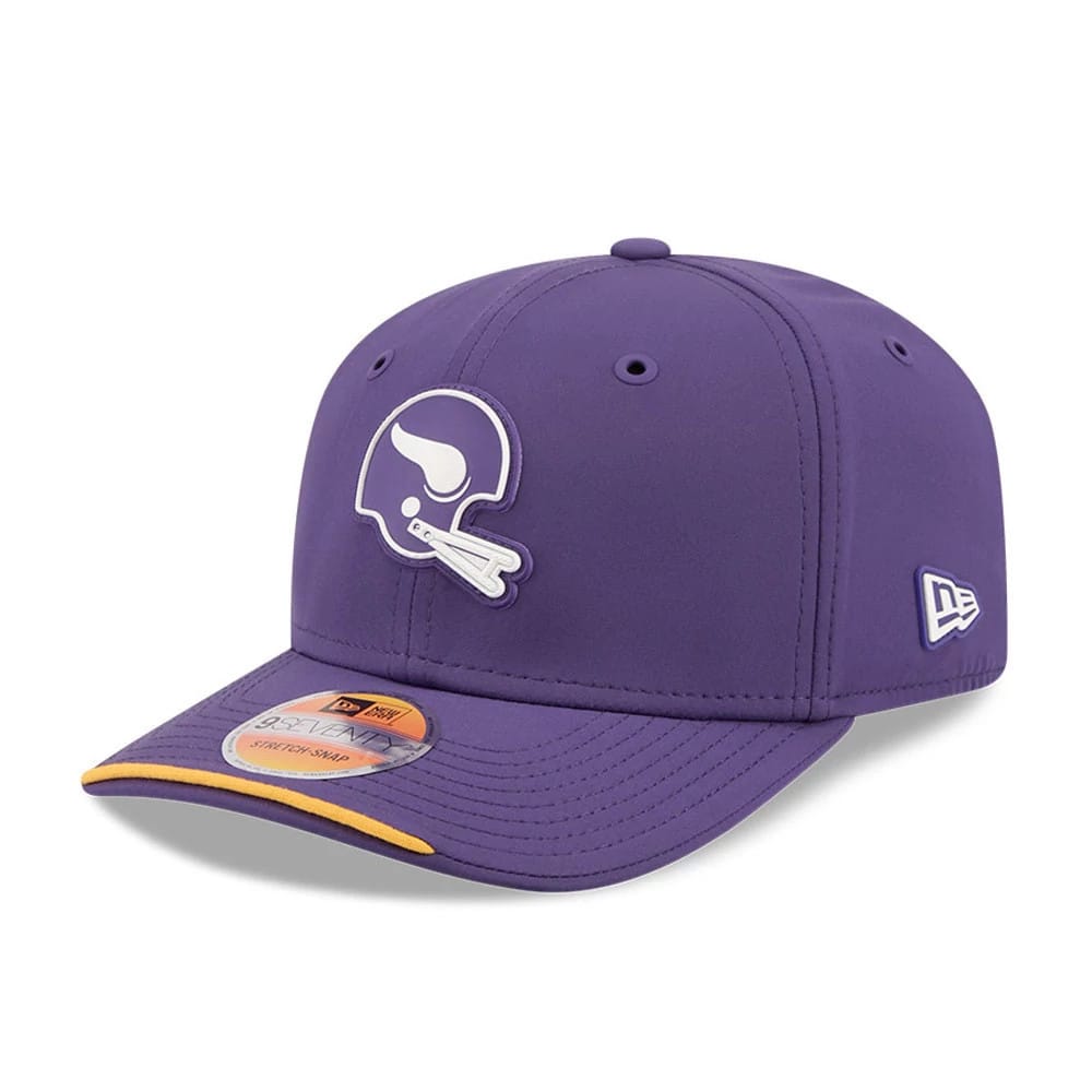 Pictured is this NFL Sideline 2026 Minnesota Vikings 9SEVENTY Stretch Snap cap in purple. 1
