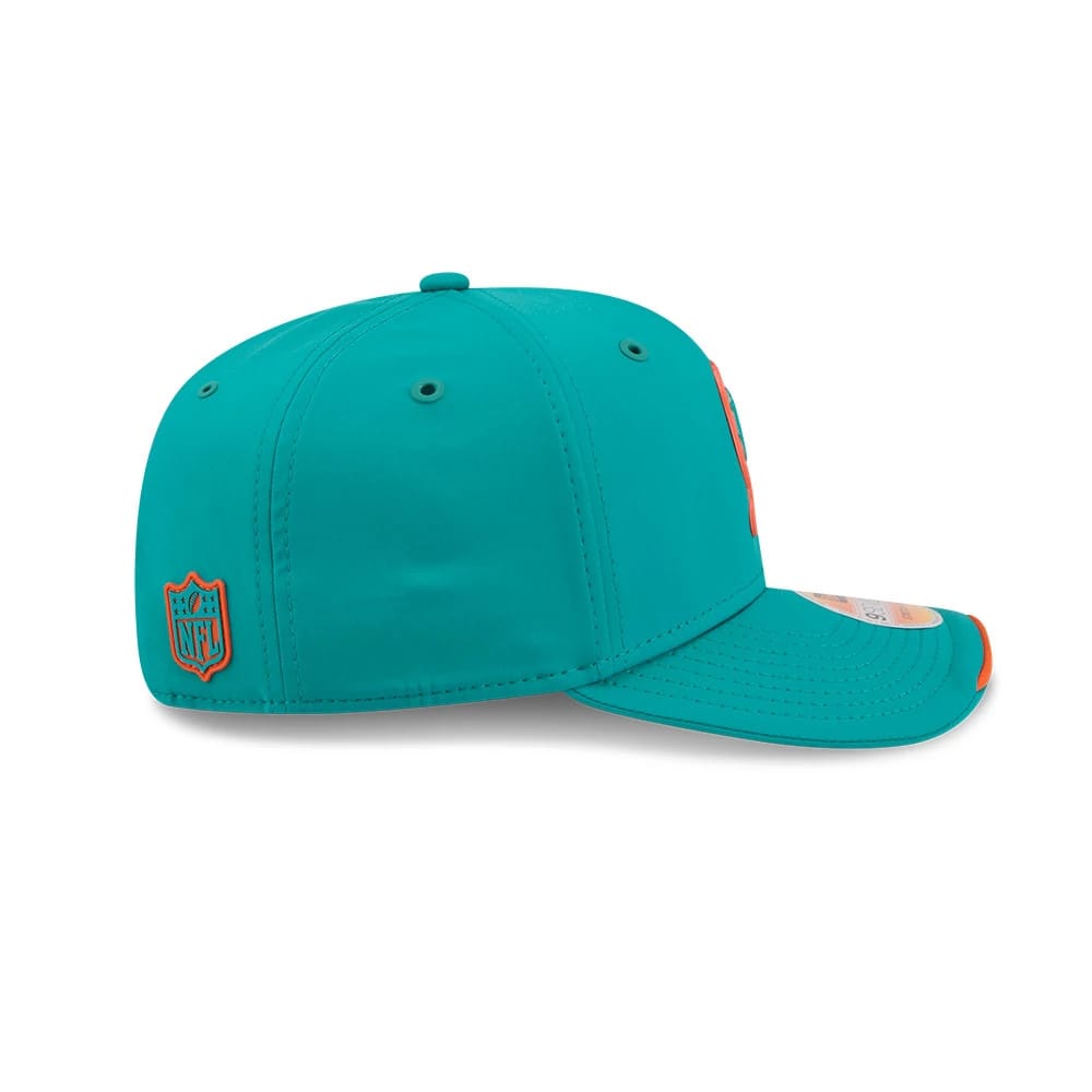 Pictured is this NFL Sideline 2026 Miami Dolphins 9SEVENTY Stretch Snap cap in turquoise. 6