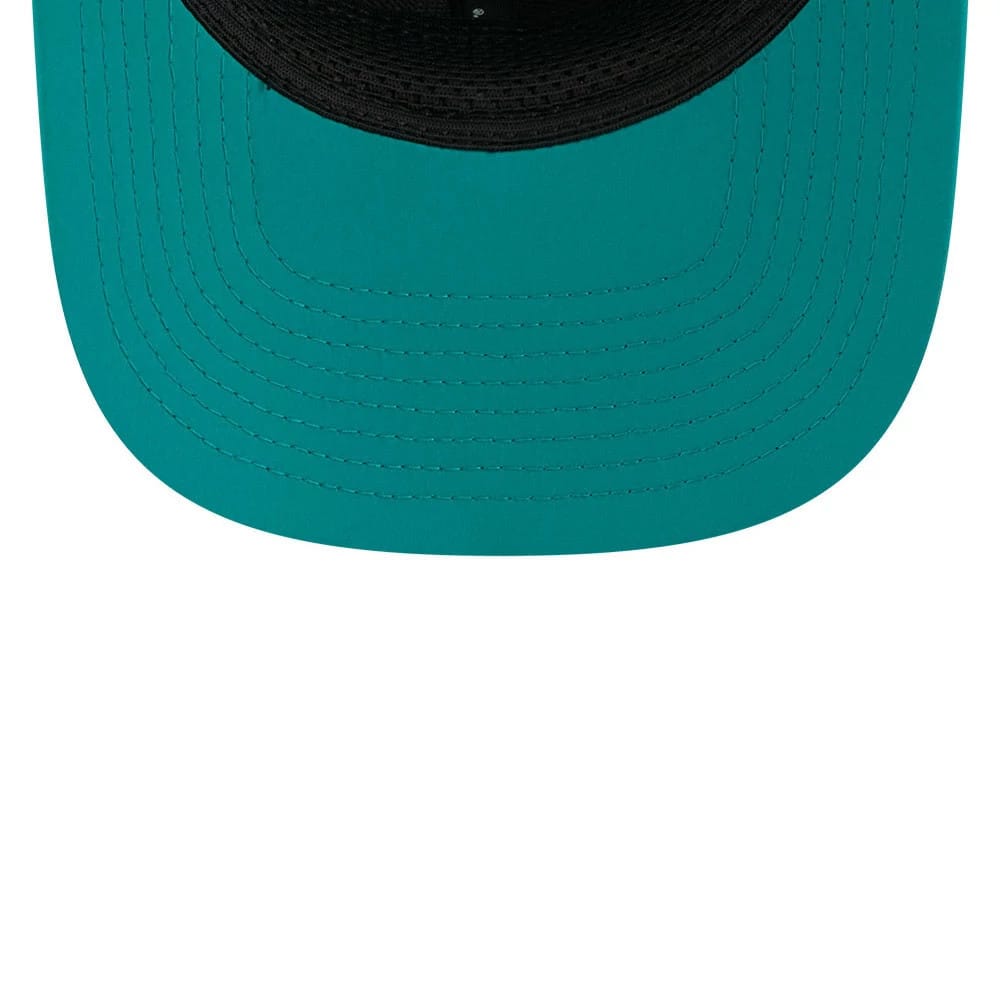 Pictured is this NFL Sideline 2026 Miami Dolphins 9SEVENTY Stretch Snap cap in turquoise. 7