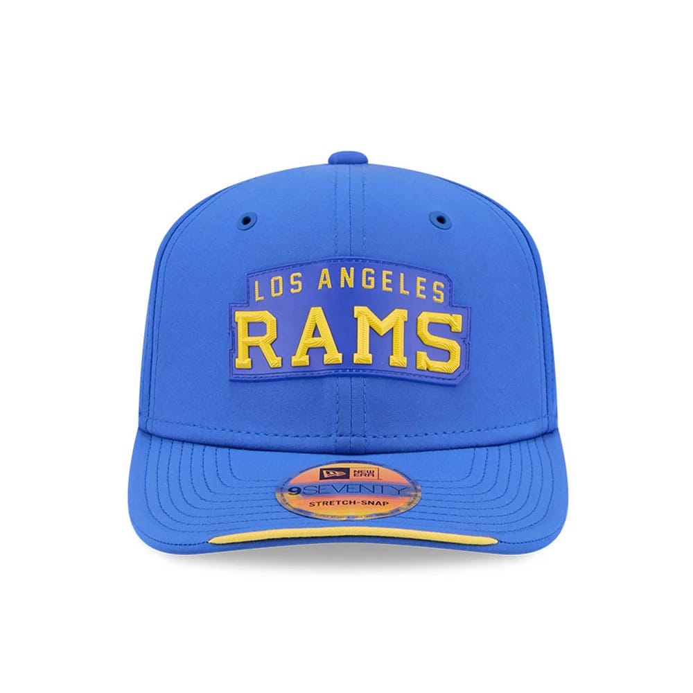 Pictured is this NFL Sideline 2026 LA Rams 9SEVENTY Stretch Snap cap in blue. 2