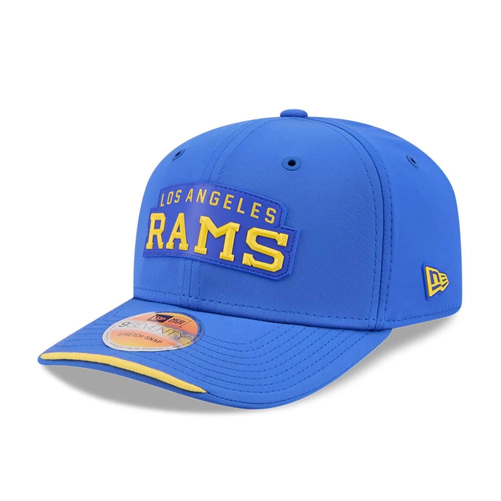 Pictured is this NFL Sideline 2026 LA Rams 9SEVENTY Stretch Snap cap in blue. 1
