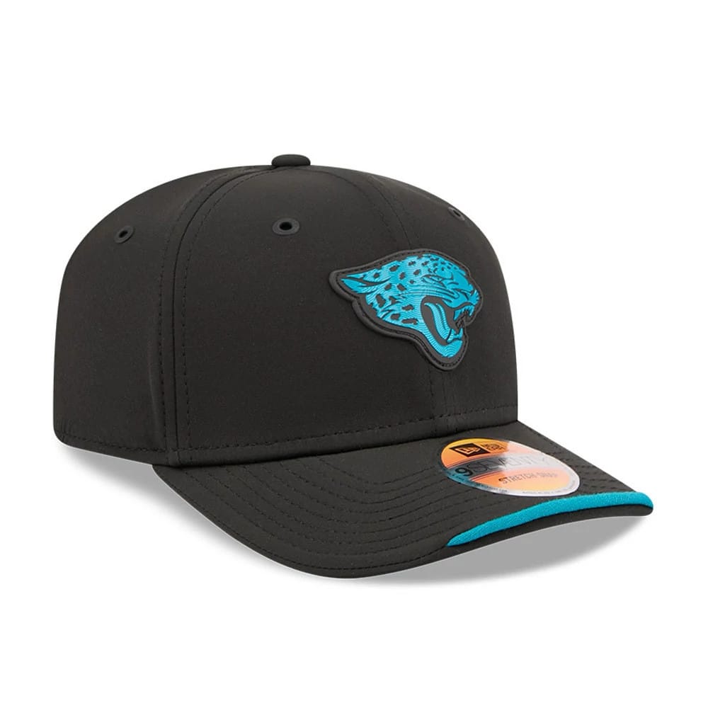 Pictured is this NFL Sideline 2026 Jacksonville Jaguars 9SEVENTY Stretch Snap cap in black. 3