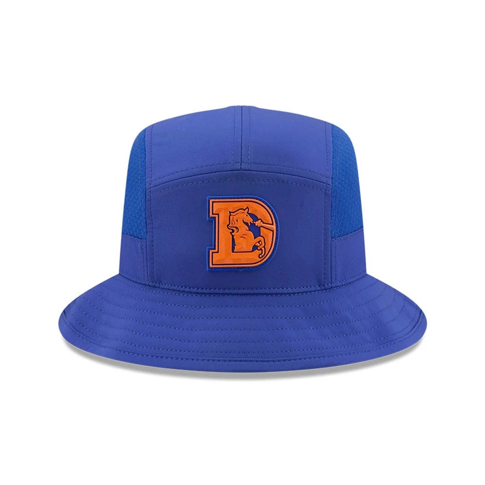 Pictured is this NFL Sideline 2026 Denver Broncos Stretch Bucket cap in blue. 2