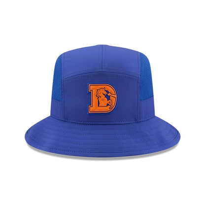 Pictured is this NFL Sideline 2026 Denver Broncos Stretch Bucket cap in blue. 2