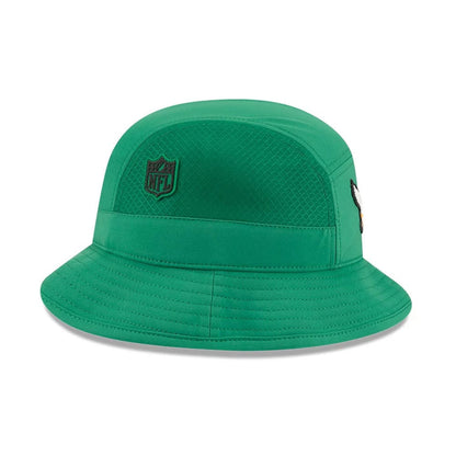 Pictured is this NFL Sideline 2026 Philadelphia Eagles Stretch Bucket cap in Green. 6