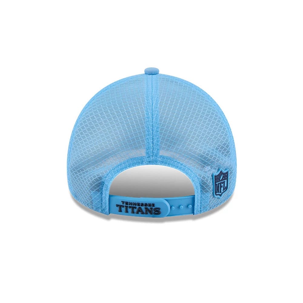 Pictured is this NFL Sideline 2026 Tennessee Titans 9FORTY Apex cap in pastel blue. 6