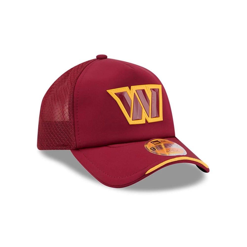 Pictured is this NFL Sideline 2026 Washington Commanders 9FORTY Apex cap in dark red. 3