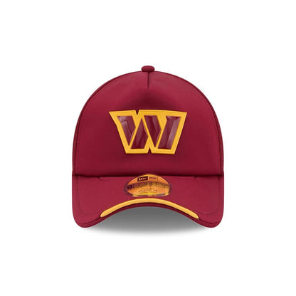 Pictured is this NFL Sideline 2026 Washington Commanders 9FORTY Apex cap in dark red. 2
